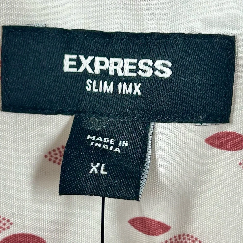 Express Slim 1MX Printed Dress Shirt Men's Size‎ XL Career Office Preppy